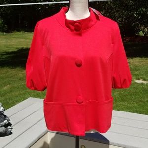 NWT Worthington Short Sleeve Blazer Jacket | Red Short Sleeve Jacket